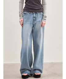 le（ル）の「wide-fit denim pants (sky blue)（デニムパンツ）」