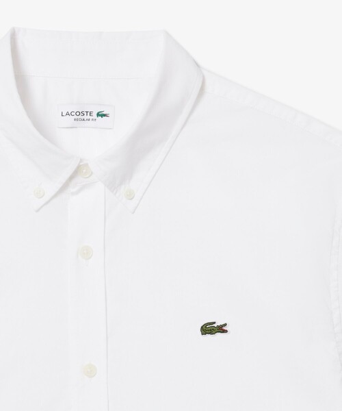 LACOSTE(ラコステ)の「ショートスリーブポプリンシャツ(シャツ/ブラウス・メンズ・ホワイト/ライトブルー・39/40)」の6枚目の写真