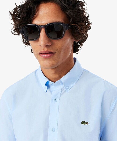 LACOSTE(ラコステ)の「ショートスリーブポプリンシャツ(シャツ/ブラウス・メンズ・ホワイト/ライトブルー・39/40)」の9枚目の写真