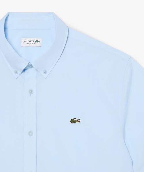 LACOSTE(ラコステ)の「ショートスリーブポプリンシャツ(シャツ/ブラウス・メンズ・ホワイト/ライトブルー・39/40)」の12枚目の写真
