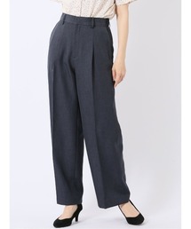 m.f.editorial | 【ストレッチ ウォッシャブル】m.f.エディトリアル レディース ワイド パンツ 紺(セットアップ可能)(スーツパンツ)