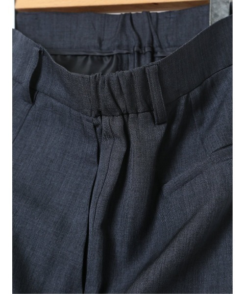 m.f.editorial(エムエフエディトリアル)の「【ストレッチ ウォッシャブル】m.f.エディトリアル レディース ワイド パンツ 紺(セットアップ可能)(スーツパンツ・レディース・ネイビー・S/MEDIUM/LARGE/X-LARGE)」の4枚目の写真