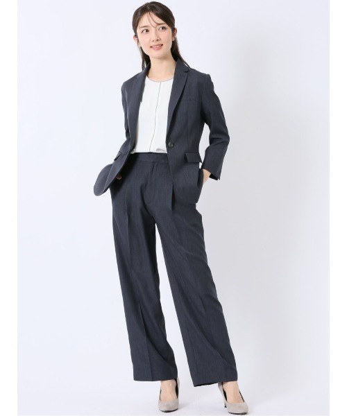m.f.editorial(エムエフエディトリアル)の「【ストレッチ ウォッシャブル】m.f.エディトリアル レディース ワイド パンツ 紺(セットアップ可能)(スーツパンツ・レディース・ネイビー・S/MEDIUM/LARGE/X-LARGE)」の14枚目の写真