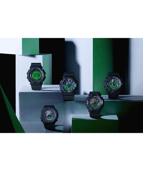 G-SHOCK(ジーショック)の「BLACK AND ELECTRO GREEN / GA-100BEG-1AJF(アナログ腕時計・メンズ・ブラック×グリーン・FREE)」の3枚目の写真