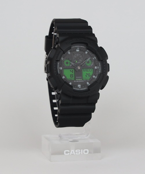G-SHOCK(ジーショック)の「BLACK AND ELECTRO GREEN / GA-100BEG-1AJF(アナログ腕時計・メンズ・ブラック×グリーン・FREE)」の5枚目の写真