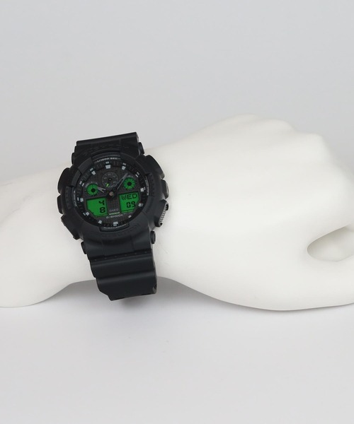 G-SHOCK(ジーショック)の「BLACK AND ELECTRO GREEN / GA-100BEG-1AJF(アナログ腕時計・メンズ・ブラック×グリーン・FREE)」の10枚目の写真