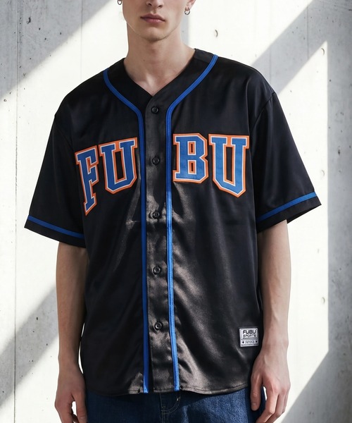 FUBU（ フブ）の「【FUBU/フブ】SATIN BASEBALL SHIRTS/サテン ベースボールシャツ（シャツ/ブラウス・メンズ・ブラック/ホワイト/ライトブルー・XL/M/L）」の8枚目の写真