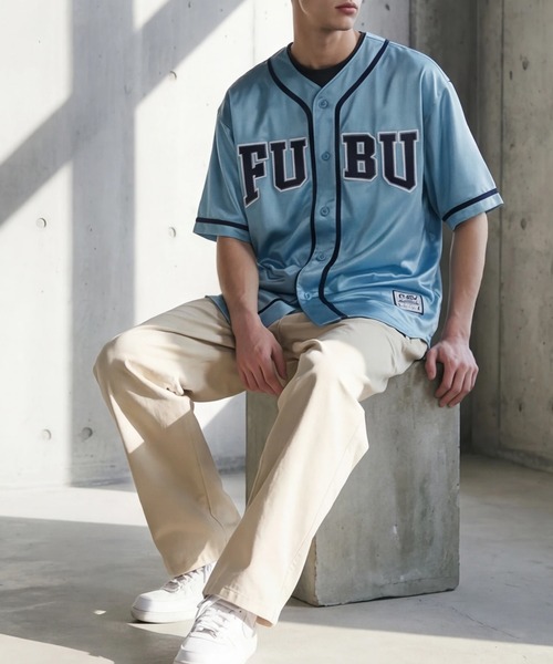 FUBU（ フブ）の「【FUBU/フブ】SATIN BASEBALL SHIRTS/サテン ベースボールシャツ（シャツ/ブラウス・メンズ・ブラック/ホワイト/ライトブルー・XL/M/L）」の14枚目の写真