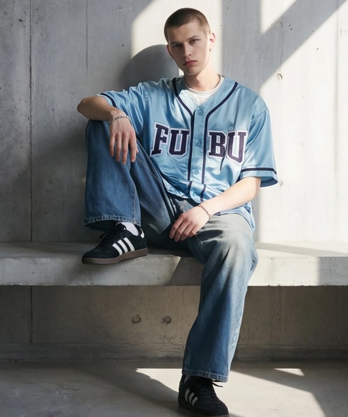 FUBU（ フブ）の「【FUBU/フブ】SATIN BASEBALL SHIRTS/サテン ベースボールシャツ（シャツ/ブラウス・メンズ・ブラック/ホワイト/ライトブルー・XL/M/L）」の16枚目の写真