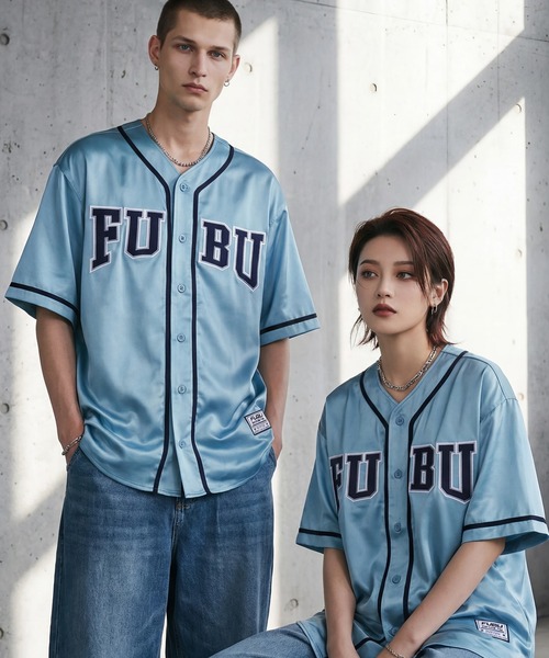 FUBU（ フブ）の「【FUBU/フブ】SATIN BASEBALL SHIRTS/サテン ベースボールシャツ（シャツ/ブラウス・メンズ・ブラック/ホワイト/ライトブルー・XL/M/L）」の19枚目の写真