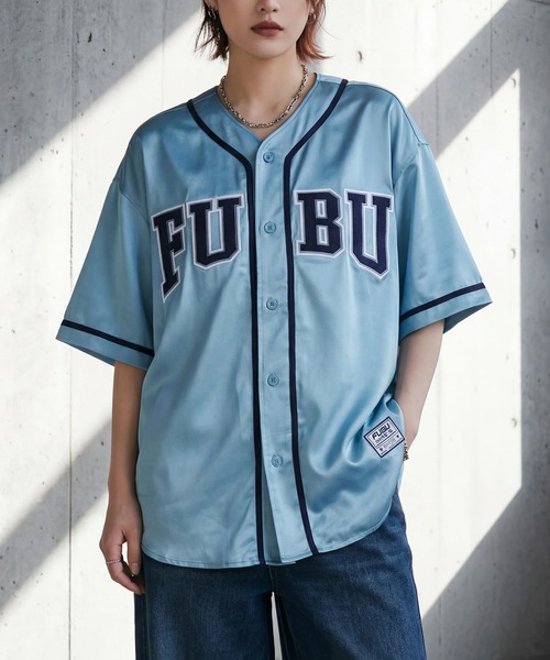 FUBU（ フブ）の「【FUBU/フブ】SATIN BASEBALL SHIRTS/サテン ベースボールシャツ（シャツ/ブラウス・メンズ・ブラック/ホワイト/ライトブルー・XL/M/L）」の12枚目の写真