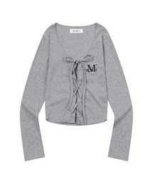 マリングアイレットレースアップコルセットグリームロングスリーブTシャツ(3カラー)