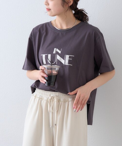 CIAOPANIC TYPY（チャオパニックティピー）の「かすれロゴプリントTee（Tシャツ/カットソー・レディース・イエロー/ホワイト/チャコールグレー・ONE SIZE）」の2枚目の写真