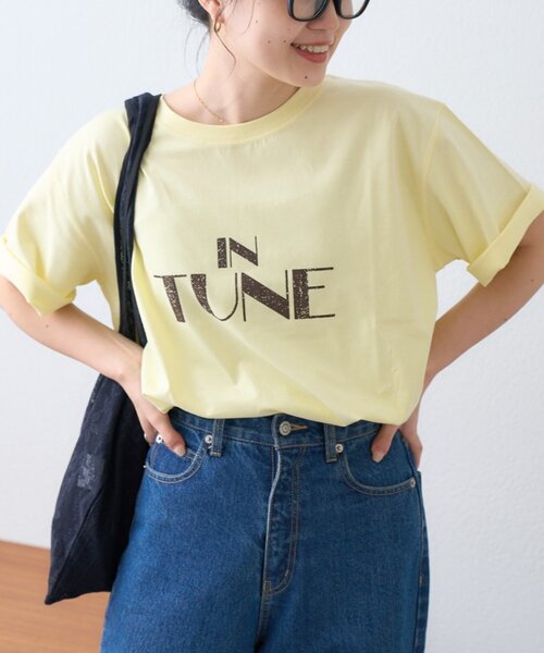 CIAOPANIC TYPY（チャオパニックティピー）の「かすれロゴプリントTee（Tシャツ/カットソー・レディース・イエロー/ホワイト/チャコールグレー・ONE SIZE）」の3枚目の写真