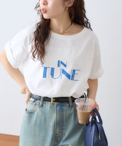 CIAOPANIC TYPY（チャオパニックティピー）の「かすれロゴプリントTee（Tシャツ/カットソー・レディース・イエロー/ホワイト/チャコールグレー・ONE SIZE）」の7枚目の写真