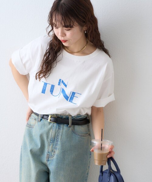 CIAOPANIC TYPY（チャオパニックティピー）の「かすれロゴプリントTee（Tシャツ/カットソー・レディース・イエロー/ホワイト/チャコールグレー・ONE SIZE）」の8枚目の写真