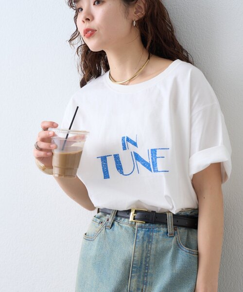 CIAOPANIC TYPY（チャオパニックティピー）の「かすれロゴプリントTee（Tシャツ/カットソー・レディース・イエロー/ホワイト/チャコールグレー・ONE SIZE）」の9枚目の写真
