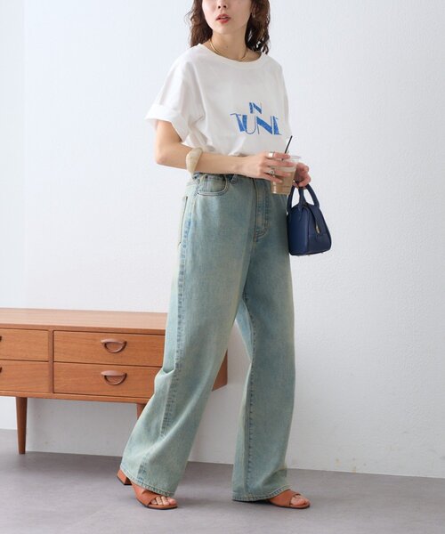 CIAOPANIC TYPY（チャオパニックティピー）の「かすれロゴプリントTee（Tシャツ/カットソー・レディース・イエロー/ホワイト/チャコールグレー・ONE SIZE）」の13枚目の写真