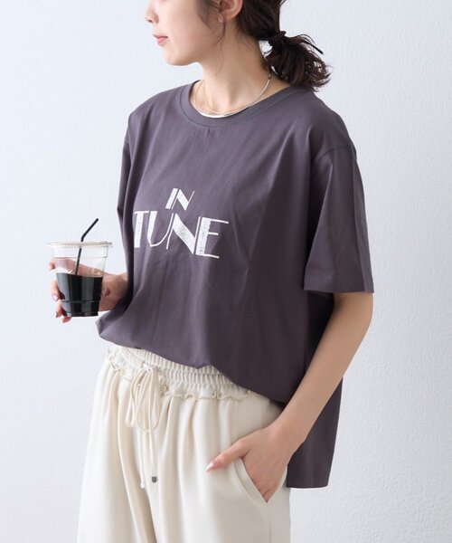 CIAOPANIC TYPY（チャオパニックティピー）の「かすれロゴプリントTee（Tシャツ/カットソー・レディース・イエロー/ホワイト/チャコールグレー・ONE SIZE）」の17枚目の写真