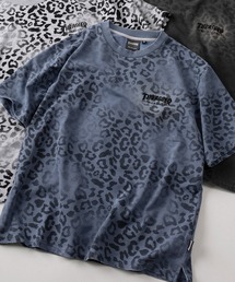 【70】【THRASHER/スラッシャー】ワンポイント刺繍 スプレー加工 レオパード柄 クルーネックTシャツ/裏毛/カットデニム