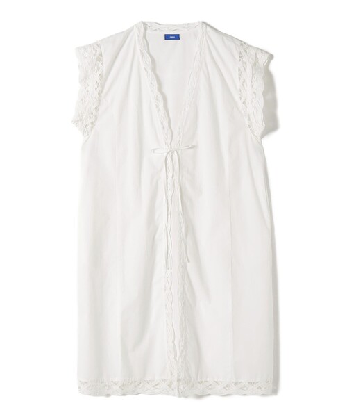 SHIPS(シップス)の「Fanaka:〈手洗い可能〉バテンレース ロング ジレ(ベスト・レディース・オフホワイト・ONE SIZE)」の1枚目の写真