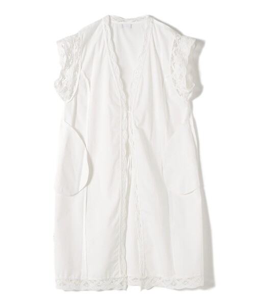 SHIPS(シップス)の「Fanaka:〈手洗い可能〉バテンレース ロング ジレ(ベスト・レディース・オフホワイト・ONE SIZE)」の3枚目の写真
