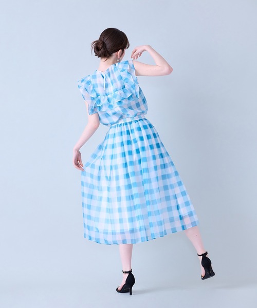 Audie a Muses(オーディアミューズ)の「ビッグギンガムタックスカート(スカート・レディース・ブルー/ブラック・38/42)」の15枚目の写真