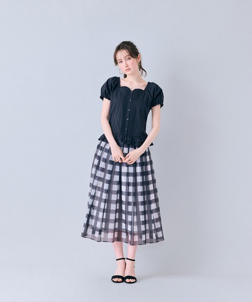 Audie a Muses(オーディアミューズ)の「ビッグギンガムタックスカート(スカート・レディース・ブルー/ブラック・38/42)」の16枚目の写真