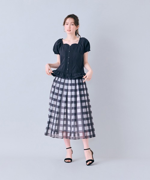 Audie a Muses(オーディアミューズ)の「ビッグギンガムタックスカート(スカート・レディース・ブルー/ブラック・38/42)」の17枚目の写真
