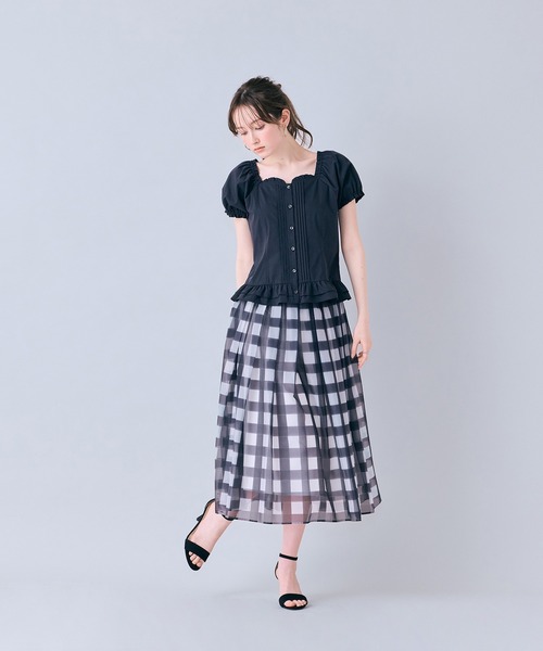 Audie a Muses(オーディアミューズ)の「ビッグギンガムタックスカート(スカート・レディース・ブルー/ブラック・38/42)」の18枚目の写真