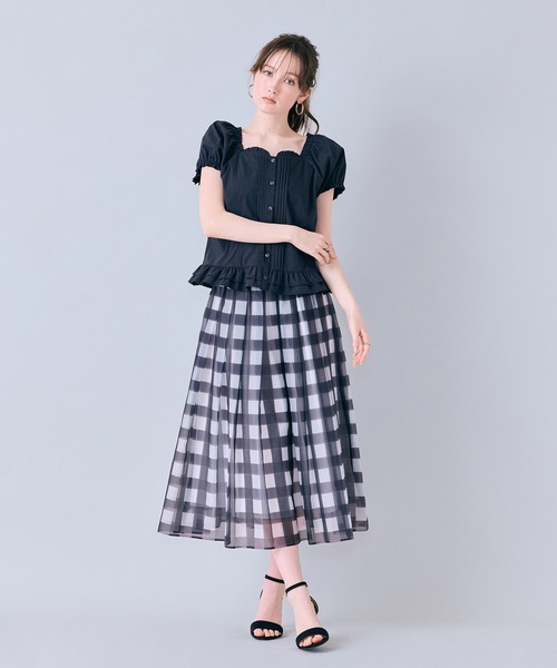 Audie a Muses(オーディアミューズ)の「ビッグギンガムタックスカート(スカート・レディース・ブルー/ブラック・38/42)」の20枚目の写真