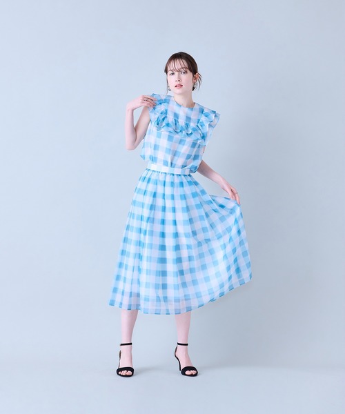 Audie a Muses(オーディアミューズ)の「ビッグギンガムタックスカート(スカート・レディース・ブルー/ブラック・38/42)」の7枚目の写真