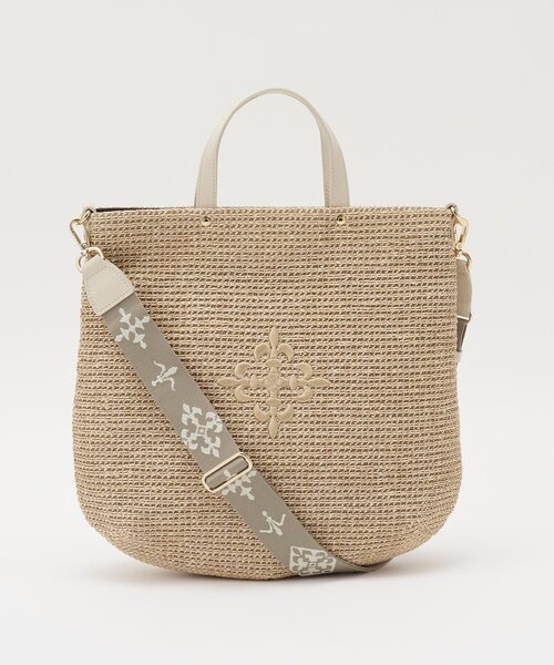 russet(ラシット)の「《WEB限定》スリム2WAYトートバッグ <ナイロンラフィア>(トートバッグ・レディース・ブラック/ダークブラウン/アイボリー/ボルドー・FREE)」の8枚目の写真