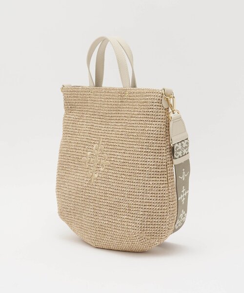 russet(ラシット)の「《WEB限定》スリム2WAYトートバッグ <ナイロンラフィア>(トートバッグ・レディース・ブラック/ダークブラウン/アイボリー/ボルドー・FREE)」の7枚目の写真