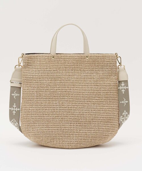 russet(ラシット)の「《WEB限定》スリム2WAYトートバッグ <ナイロンラフィア>(トートバッグ・レディース・ブラック/ダークブラウン/アイボリー/ボルドー・FREE)」の6枚目の写真