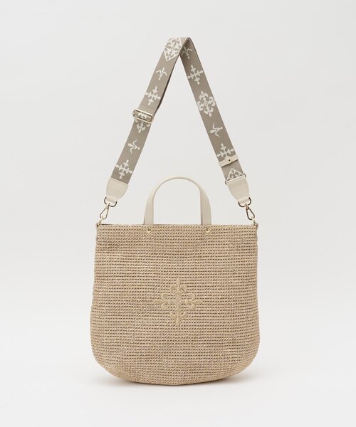 russet(ラシット)の「《WEB限定》スリム2WAYトートバッグ <ナイロンラフィア>(トートバッグ・レディース・ブラック/ダークブラウン/アイボリー/ボルドー・FREE)」の5枚目の写真