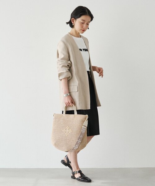 russet(ラシット)の「《WEB限定》スリム2WAYトートバッグ <ナイロンラフィア>(トートバッグ・レディース・ブラック/ダークブラウン/アイボリー/ボルドー・FREE)」の15枚目の写真