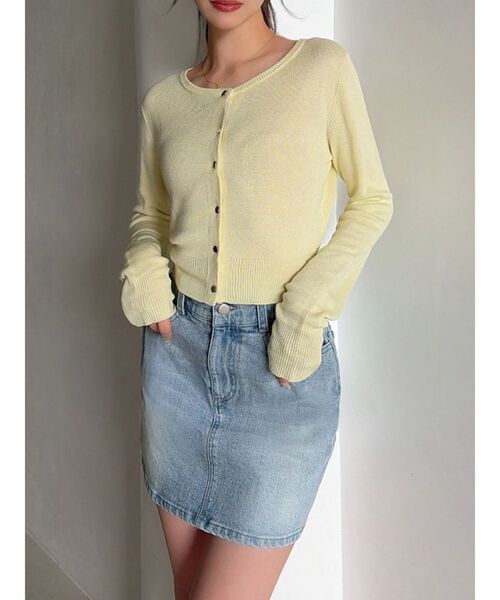 RESEXXY（リゼクシー）の「【UVカット】ベーシックカーディガン（カーディガン/ボレロ・レディース・グレー/ブラック/イエロー/ホワイト/ピンク/ブルー・FREE）」の5枚目の写真