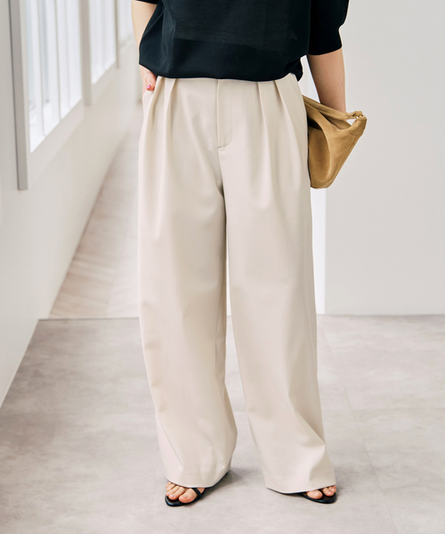 Spick & Span（スピックアンドスパン）の「《セットアップ可》ツイルストレッチタックパンツ（スラックス・レディース・アイボリー/チャコールグレー・36/38）」の11枚目の写真