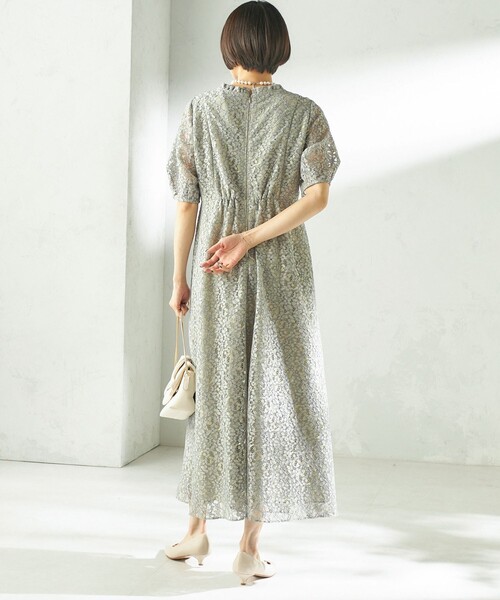kaene(カエン)の「kaene:コード レース パフ スリーブ ワンピース(ワンピース・レディース・ブラック/ライトグリーン・ONE SIZE)」の11枚目の写真
