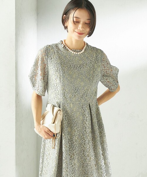kaene(カエン)の「kaene:コード レース パフ スリーブ ワンピース(ワンピース・レディース・ブラック/ライトグリーン・ONE SIZE)」の13枚目の写真