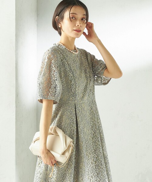 kaene(カエン)の「kaene:コード レース パフ スリーブ ワンピース(ワンピース・レディース・ブラック/ライトグリーン・ONE SIZE)」の14枚目の写真