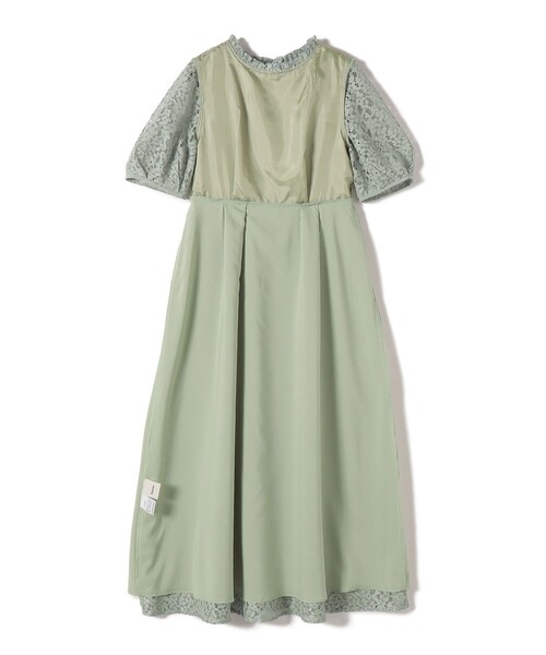 kaene(カエン)の「kaene:コード レース パフ スリーブ ワンピース(ワンピース・レディース・ブラック/ライトグリーン・ONE SIZE)」の19枚目の写真