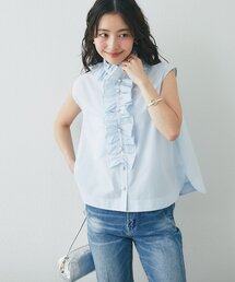【取り外せるフリル】フリルタイノースリ2WAYブラウス