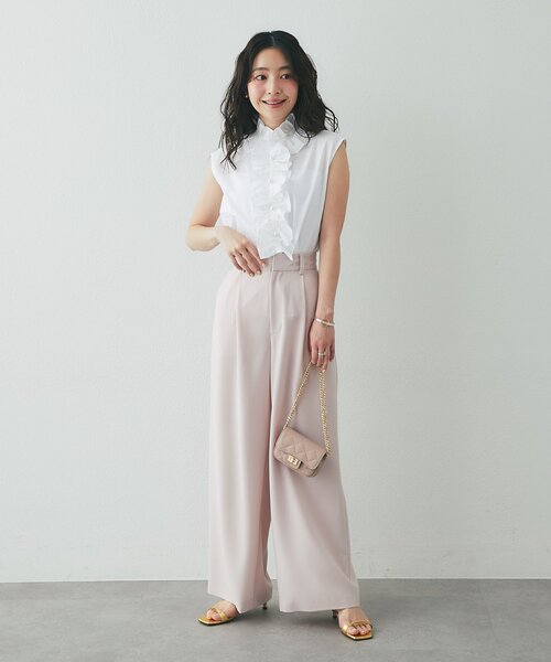 La boutique BonBon(ラブティックボンボン)の「【取り外せるフリル】フリルタイノースリ2WAYブラウス(シャツ/ブラウス・レディース・サックスブルー/ネイビー/ホワイト・FREE)」の8枚目の写真