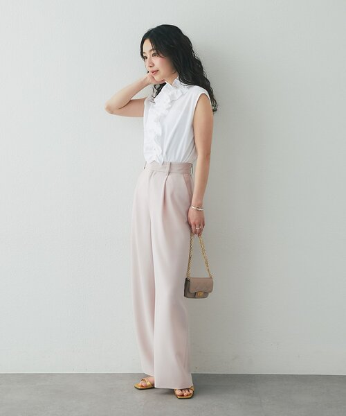 La boutique BonBon(ラブティックボンボン)の「【取り外せるフリル】フリルタイノースリ2WAYブラウス(シャツ/ブラウス・レディース・サックスブルー/ネイビー/ホワイト・FREE)」の9枚目の写真