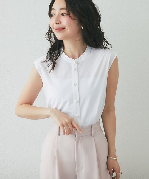 La boutique BonBon(ラブティックボンボン)の「【取り外せるフリル】フリルタイノースリ2WAYブラウス(シャツ/ブラウス・レディース・サックスブルー/ネイビー/ホワイト・FREE)」の11枚目の写真