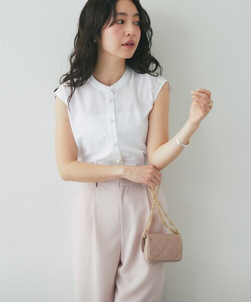 La boutique BonBon(ラブティックボンボン)の「【取り外せるフリル】フリルタイノースリ2WAYブラウス(シャツ/ブラウス・レディース・サックスブルー/ネイビー/ホワイト・FREE)」の12枚目の写真