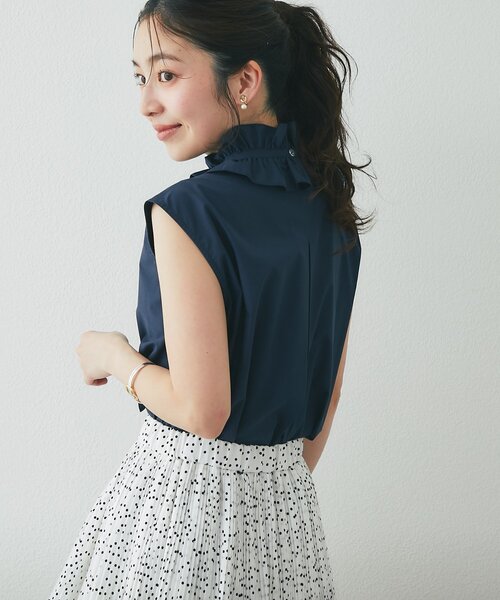 La boutique BonBon(ラブティックボンボン)の「【取り外せるフリル】フリルタイノースリ2WAYブラウス(シャツ/ブラウス・レディース・サックスブルー/ネイビー/ホワイト・FREE)」の17枚目の写真