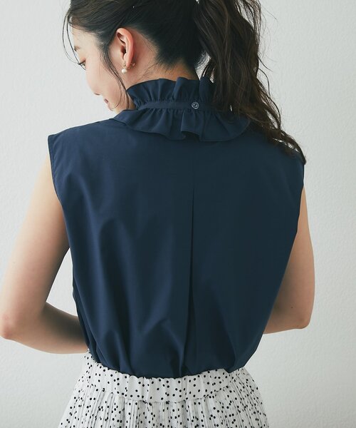 La boutique BonBon(ラブティックボンボン)の「【取り外せるフリル】フリルタイノースリ2WAYブラウス(シャツ/ブラウス・レディース・サックスブルー/ネイビー/ホワイト・FREE)」の18枚目の写真
